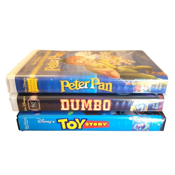 Disney Other - Disney VHS Lot Peter Pan Dumbo Toy Story Classic Animated Movies Vintage Retro